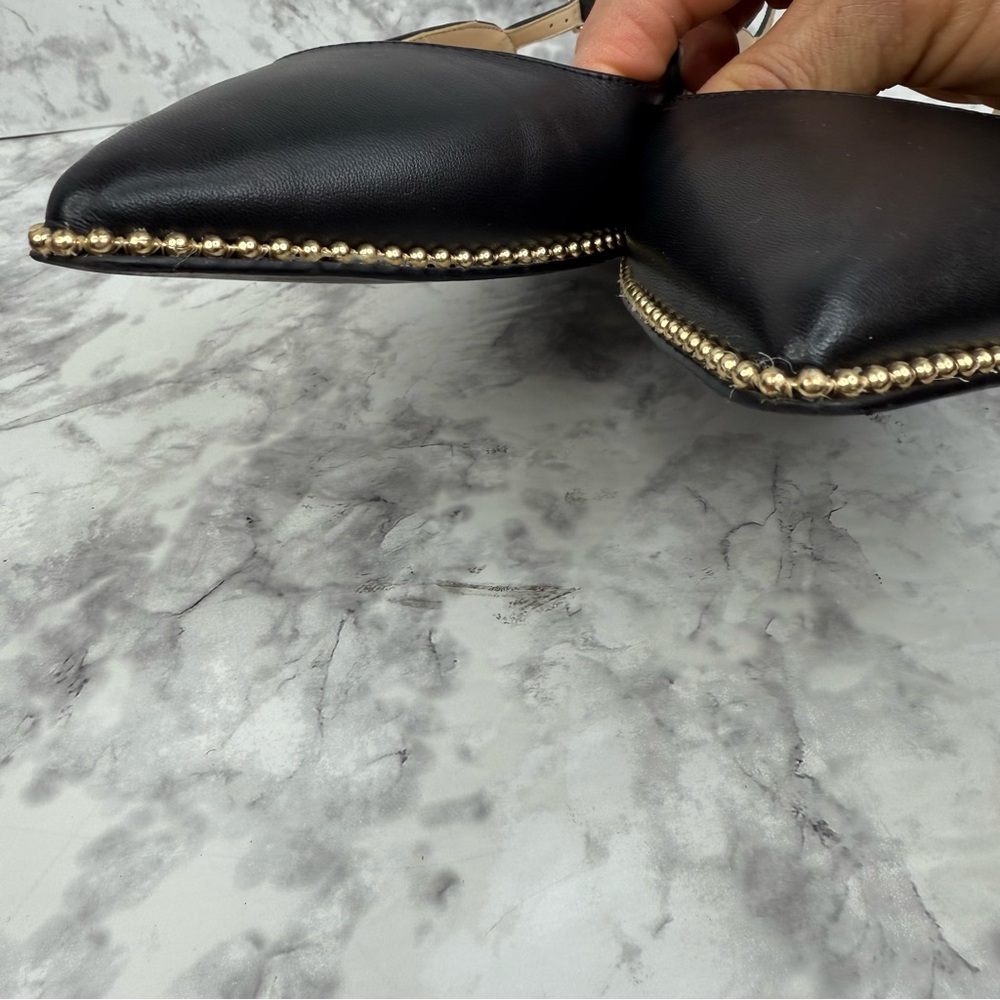 COACH Vae Skimmer Studded Slingback Flats Black  Leather Women’s Sz 10B - Picture 12 of 16